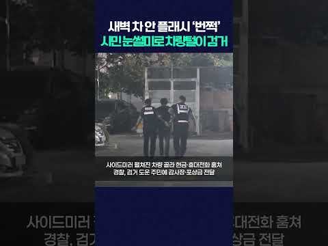 새벽 차 안 <strong>플래시</strong> '번쩍' 시민 눈썰미로 차량털이 검거 #shorts