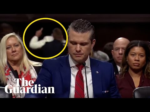 Gaza protesters interrupt Trump's defence secretary pick during hearing