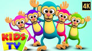 Five Little Monkeys Jumping on the Bed, Nursery Rhyme for Kids
