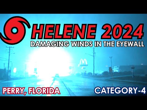 Hurricane Helene Damaging Winds in Eyewall hit NW Florida (2024)