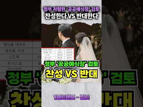 정부의 공공예식장 검토, <strong>찬성</strong> vs 반대