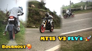 Yamaha MT15 Fly bye and Bournout and Lounch🚀In One Video💀||#viralvideo #mt15 #yamaha