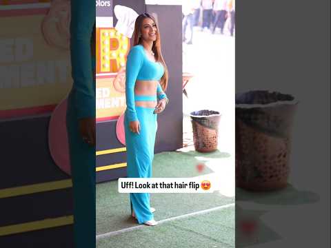 Nia Sharma at laughter chef set sky blue 💙 #niasharma #laughterchefs #shorts