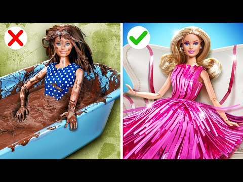 باربي الفقيرة VS باربي الغنية *أدوات وابتكارات رائعة لتجديد الدمية*