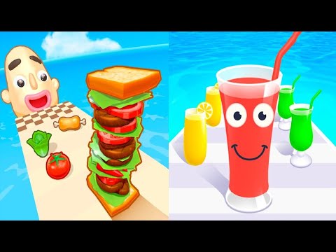 Sandwich Runner VS Juice Run - All Levels SpeedRun Gameplay Android iOS Ep1
