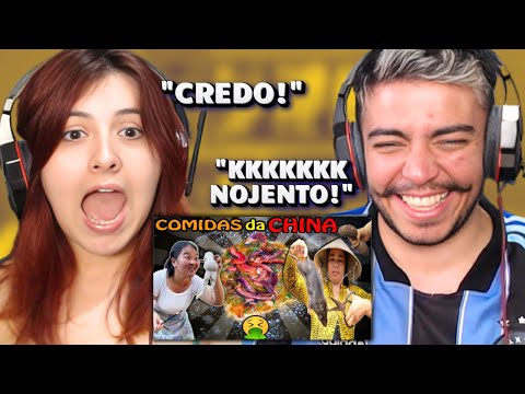 FALA DE TUDO🔴 As Mais Nojentas Comidas da China! Pior que as Comidas Indianas! react em casal