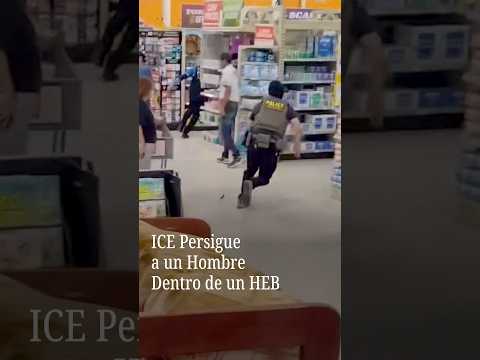 ICE Persigue a un Hombre Dentro de un HEB