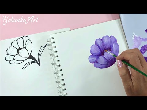 Mira que fácil es pintar una flor en unos minutos