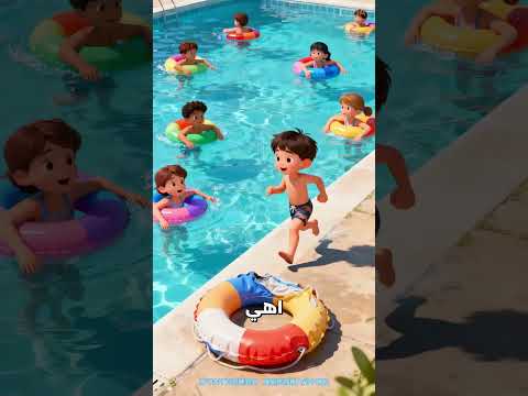 ⚠️ العوامة المخرومة! شاهد لحظة إنقاذ الطفل بعد محاولته النزول للبسين سراً | قصص روعه ✨🆘 #شورت