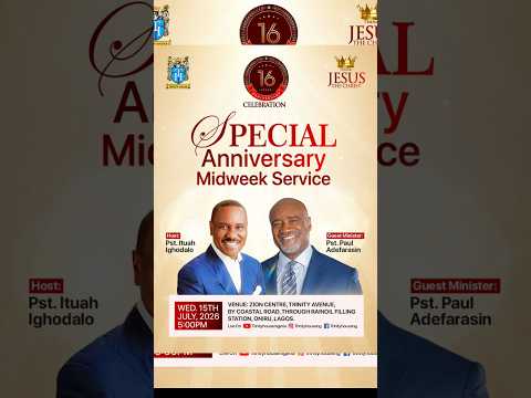 Special Anniversary Midweek Service Invite