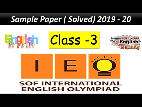 IEO Solved Sample Paper | Class – 3 | National English Olympiad | SOF – IEO | 2019-20 sample paper