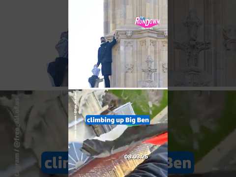 Emergency services called as man with Palestine flag climbs Big Ben - The Rundown #itvnews