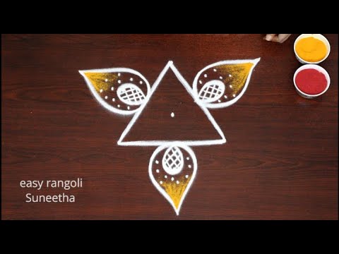 2 Daily rangoli designs simple & easy || Beautiful muggulu - kolam