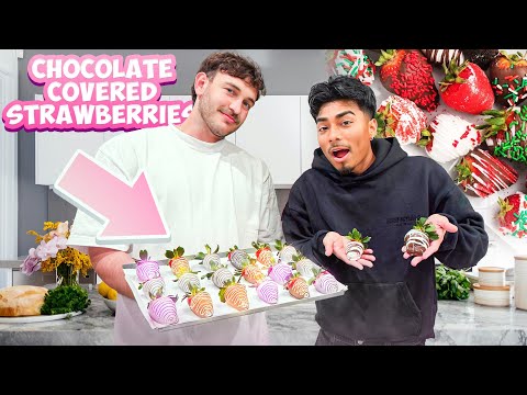 MAKING CHOCOLATE COVERED STRAWBERRIES!! *TOO FUNNY*