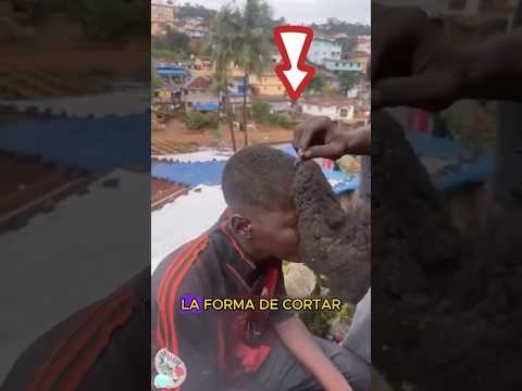 Los africanos solo usan peines y cuchillas de afeitar para cortarse el pelo. #youtubeshorts