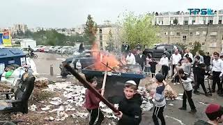 Burning of Chametz Ahead of Passover in Jerusalem