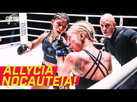 BRABA! ALLYCIA RODRIGUES ATROPELA RIVAL E MANTÉM CINTURÃO DO ONE | MELHORES MOMENTOS | Combate.globo
