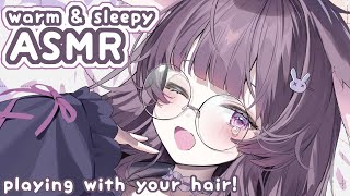 LIVE ASMR 🔴 playing with your hair until you fall asleep!!! let me loo