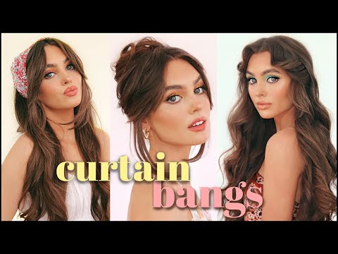 FAKE Curtain Bangs (no haircut) + how to style curtain bangs 3 ways!