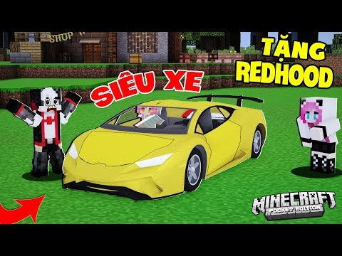 NHÂN DỊP SINH NHÂT REDHOOD CHỊ PANDA RÁP SIÊU XE LAMPORGHINI ĐỂ TẶNG CHO REDHOOD TRONG MINECRAFT