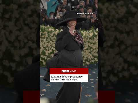 Rihanna reveals she is pregnant with third child at Met Gala