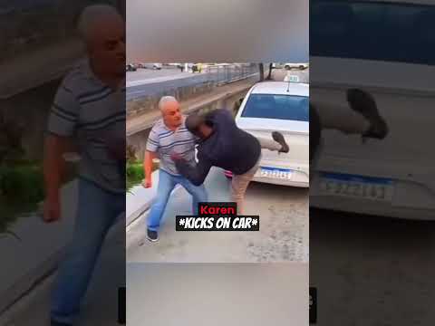 Karen Gets Humbled By Old Driver After Hitting Window #shorts