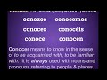 Exploring Conocer and Related Verbs in Spanish