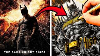 MARVEL ARTIST recreates FAMOUS MOVIE POSTERS on COMIC SKETCH COVERS!  THE DARK KNIGHT RISES!