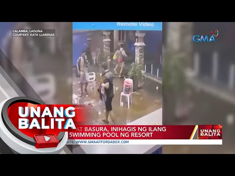 Mga Gamit At Basura Inihagis Ng Ilang Guest Sa Swimming Pool Ng Resort