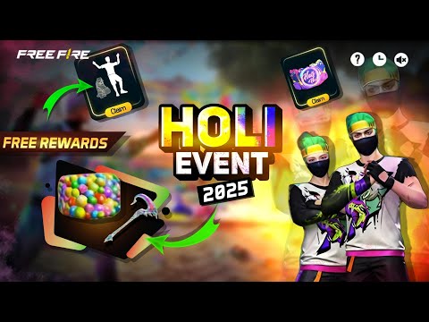 Login & Claim🔥 Holi 2025 Rewards😍| Ob48 Update Free Fire | Holi Event Mission Free Fire New Event