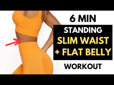 6 Min SMALL WAIST STANDING Workout (Get Slim Waist & Flat Belly At Home)