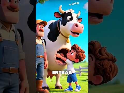 ¡El Pequeño Quiere Entrar Al Estómago De La Vaca!