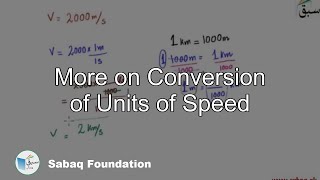 More on Conversion of Units of Speed