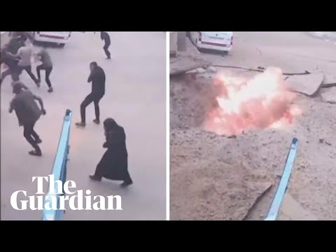 CCTV footage captures moment Israeli airstrike hits Gaza hospital