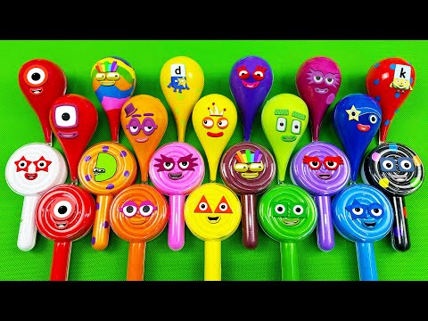 Looking for Numberblocks, Alphablocks with Droplet and Lollipops Coloring! ASMR