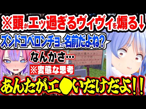 悪質（？）な落書きがエッな意味だと勘違いするヴィヴィをクソガキムーブで煽り散らかす兎田ぺこらｗ【新ホロ鯖】【ホロライブ 切り抜き Vtuber 兎田ぺこら 綺々羅々ヴィヴィ 】