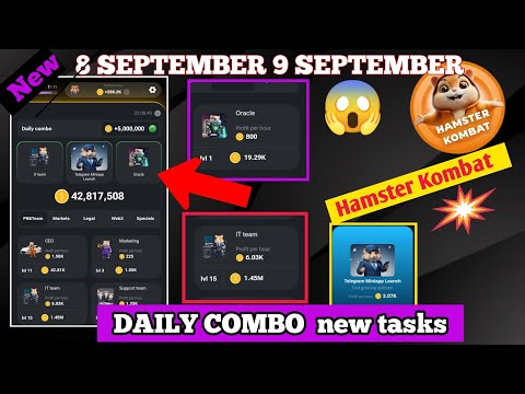 9 SEPTEMBER HAMSTER KOMBAT DAILY COMBO CARDS TODAY