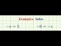 Understanding One-Step Equations with Negative X