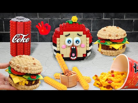 Lego Mukbang Fast Food in Jail - Lego Prison Food IRL | Stop Motion LEGO Food ASMR