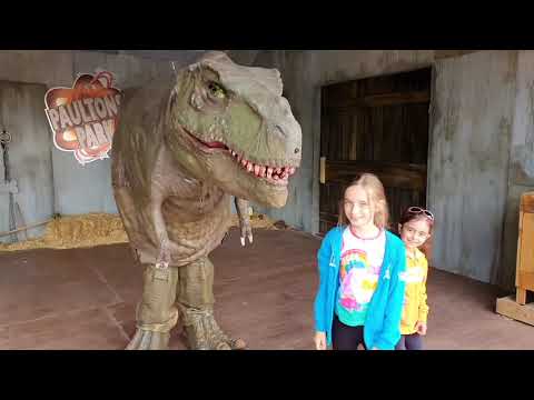 Emily is scared of the dinosaur