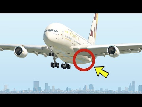 A380 Aircraft Emergency Landing Without Left Landing Gear [XP11]