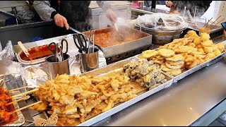 노량진 떡튀순,엄지척 떡볶이,스마일 떡볶이,순대,튀김 / Tteokbokki, sundae, fried food / korean street food