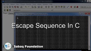 Escape sequence in C