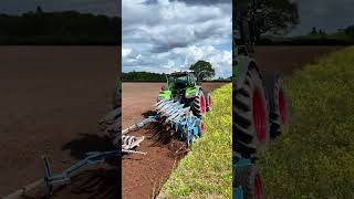 FENDT 724 Vario Tractor Working In The Field Ploughing In a Mustard Cover Crop