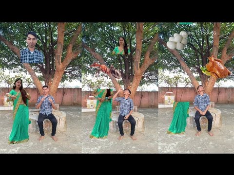 Tasty khana eating 😋 & girl body matching vfx magical video