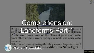 Comprehension: Landforms Part 1