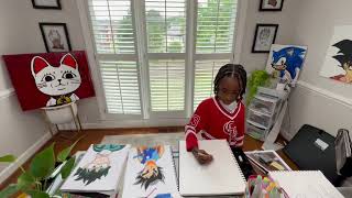 Watch my awesome brother @Pharaohboycash draw me a picture to hang in my room‼️🎉