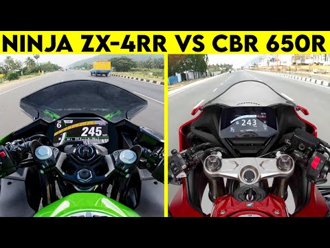 Kawasaki ZX-4RR VS CBR 650R | 0 TO 300 | TOPSPEED CLOSE BATTLE !!!