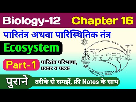 Biology class 12 chapter 16 | ecosystem class 12 | paritantra class 12th biology | पारितंत्र