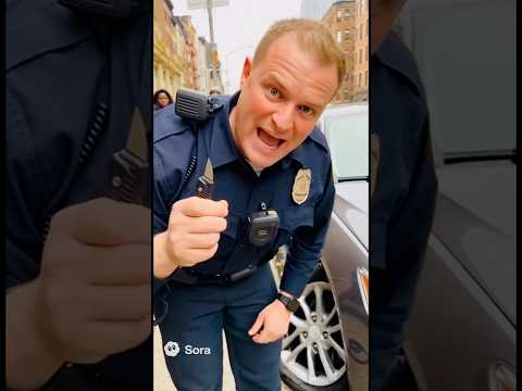 Angry Cop Destroys Car Tire to Teach a Lesson! 😳😂 #ai #aishorts #unrealai